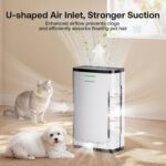 HEAPETS Pet Air Purifier Large Home up to 4200 sq ft, Suck up Floating Cat Dog Hair, 7-Stage Filter Anion Activated Carbon HEPA Air Purifiers WiFi for Dander Odor Allergies Smoke Dust, Zero Ozone, P339 White - Image 2