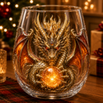 🐉✨ 3D Mythic Dragon Glass Art Cup | Luxury Raised Fantasy Glassware for Whiskey, Home Bar Décor & Legendary Gifts 🎁