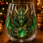 🐉✨ 3D Mythic Dragon Glass Art Cup | Luxury Raised Fantasy Glassware for Whiskey, Home Bar Décor & Legendary Gifts 🎁