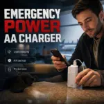 Portable Emergency Phone Charger AA Battery Powered Power Bank with LED Flashlight - Image 3