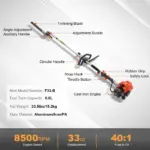 VEVOR 52CC 6-in-1 Multi-Functional Trimming Tools, Gas Hedge Trimmer, Weed Eater, String Trimmer, Brush Cutter, Edger, Pole Saw Chainsaw Pruner with Extension Pole - Image 7