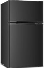 Antarctic Star Mini Fridge with Freezer, Double Door Compact Refrigerator, Adjustable Thermostat, Small Fridge for Bedroom Office Dorm Apartment,2.45 Cu.Ft