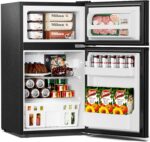 Antarctic Star Mini Fridge with Freezer, Double Door Compact Refrigerator, Adjustable Thermostat, Small Fridge for Bedroom Office Dorm Apartment,2.45 Cu.Ft - Image 2
