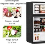 Antarctic Star Mini Fridge with Freezer, Double Door Compact Refrigerator, Adjustable Thermostat, Small Fridge for Bedroom Office Dorm Apartment,2.45 Cu.Ft - Image 4