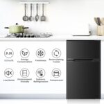 Antarctic Star Mini Fridge with Freezer, Double Door Compact Refrigerator, Adjustable Thermostat, Small Fridge for Bedroom Office Dorm Apartment,2.45 Cu.Ft - Image 5