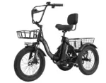 Eskute®  T300 Folding Electric Trike, Peak 1200W Brushless Motor Folding Trike 18X3.0 Fat Tire Ebike, 624Wh Removable Battery - Image 16
