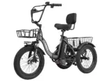 Eskute®  T300 Folding Electric Trike, Peak 1200W Brushless Motor Folding Trike 18X3.0 Fat Tire Ebike, 624Wh Removable Battery - Image 12