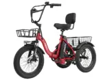 Eskute®  T300 Folding Electric Trike, Peak 1200W Brushless Motor Folding Trike 18X3.0 Fat Tire Ebike, 624Wh Removable Battery - Image 11